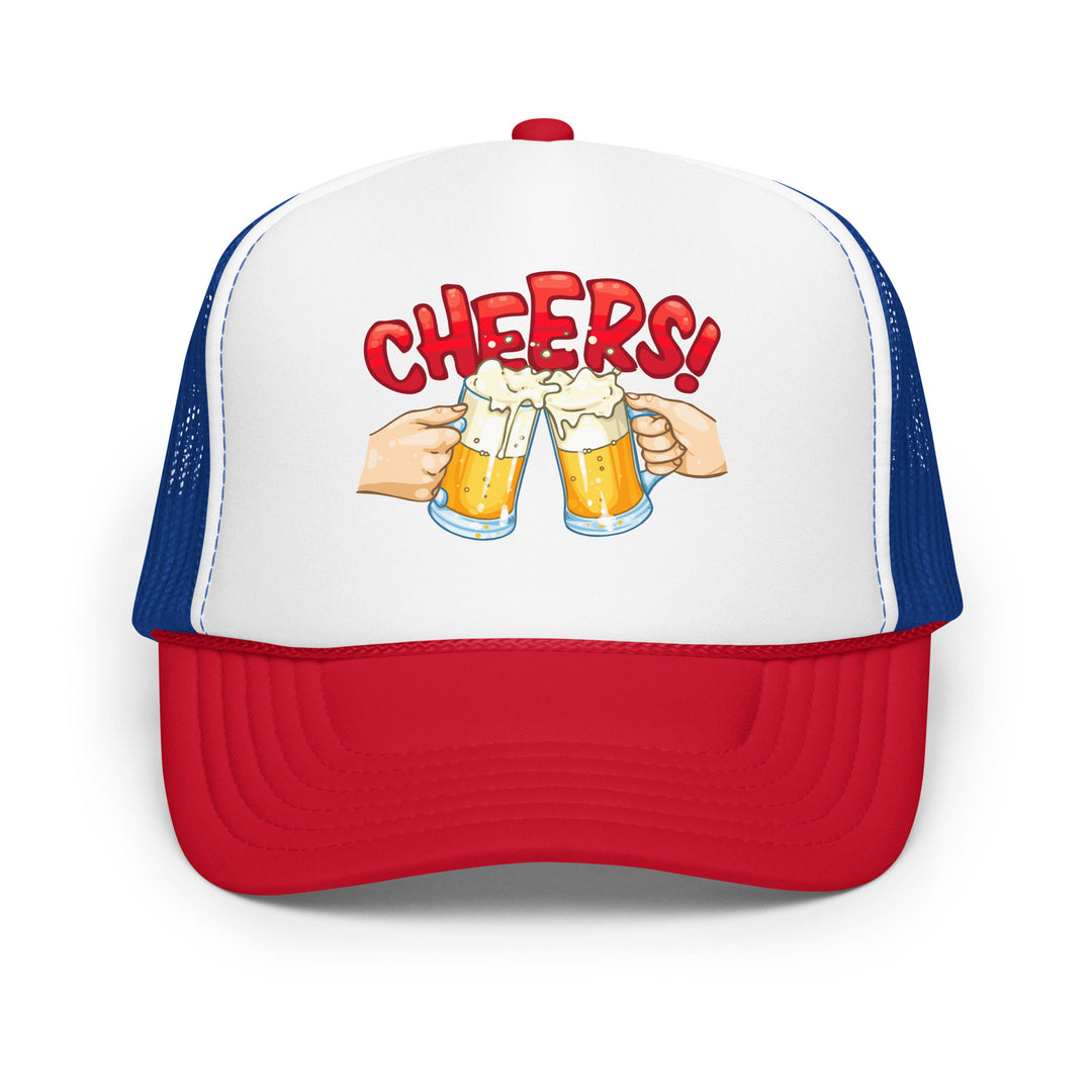 Two Beers Cheers Foam Trucker Hat, front view