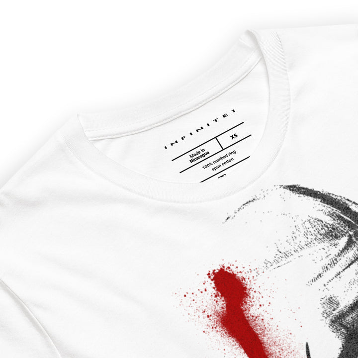 Unsilenced Theme Graphic Tee, close-up front view.
