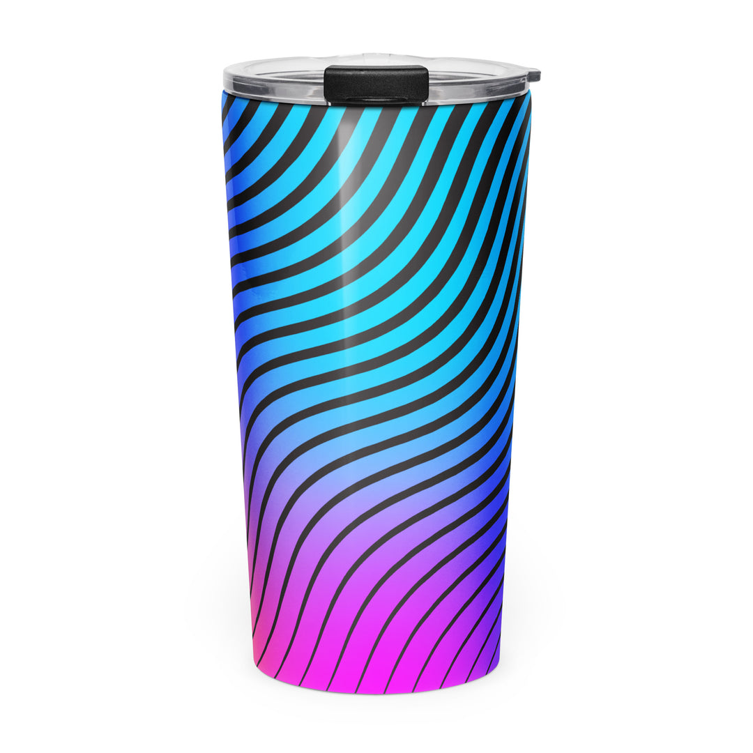 Vibrational Man Stainless Steel Tumbler Blue - Front View | Infinite1