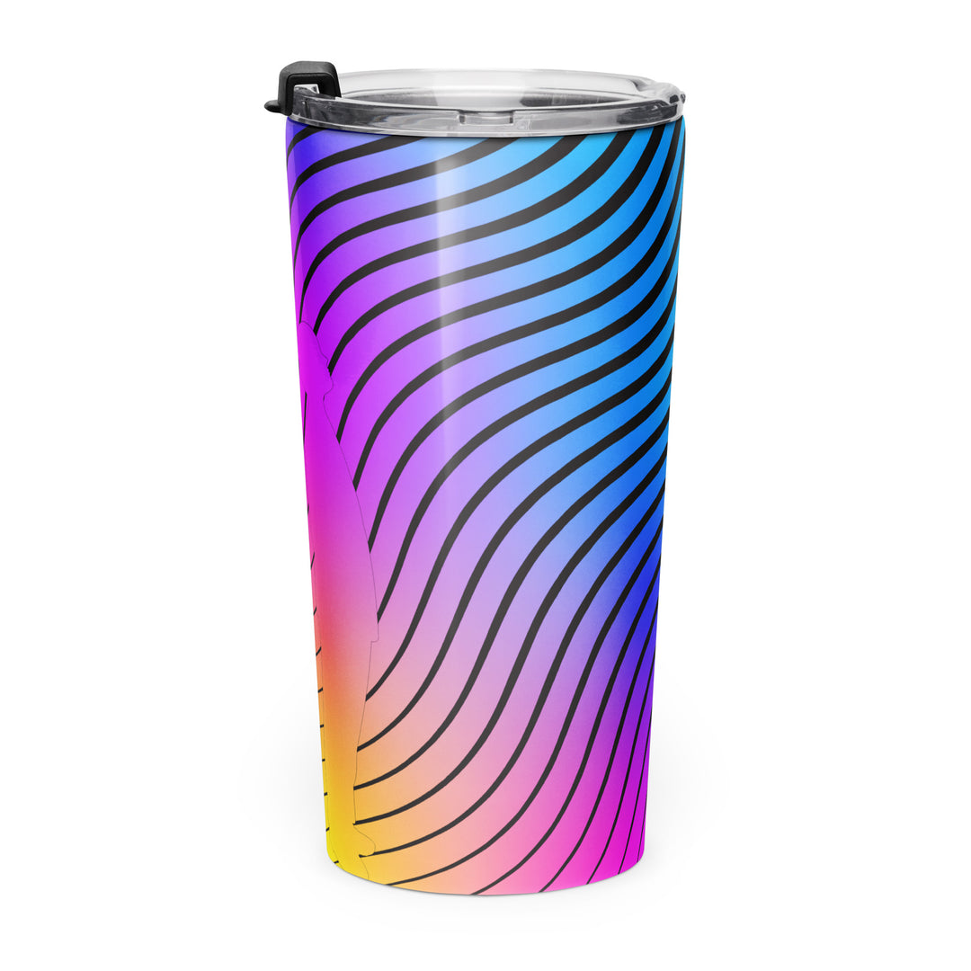 Vibrational Man Stainless Steel Tumbler Blue - Right View | Infinite1