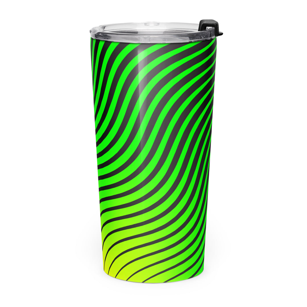 Vibrational Man Stainless Steel Tumbler Green - Left View | Infinite1