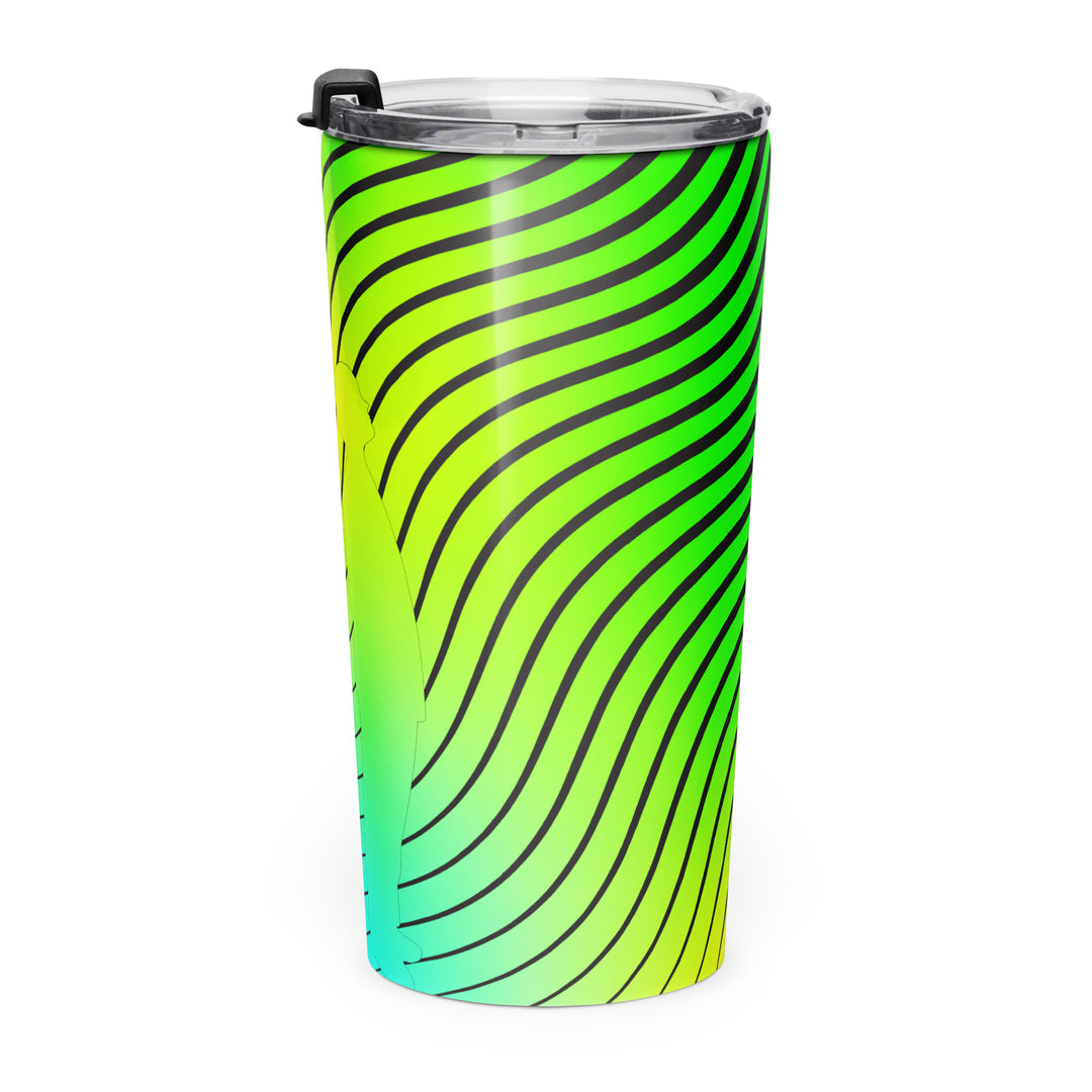 Vibrational Man Stainless Steel Tumbler Green - Right View | Infinite1