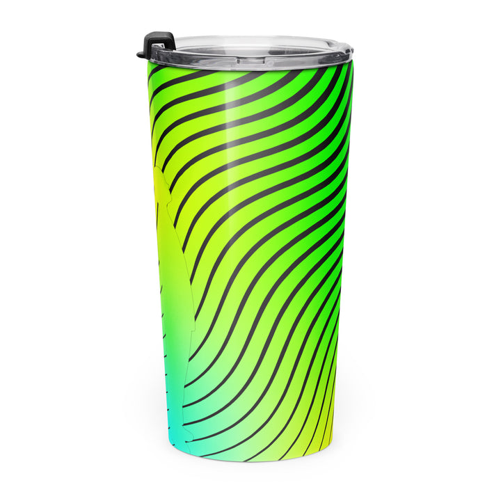 Vibrational Man Stainless Steel Tumbler Green - Right View | Infinite1