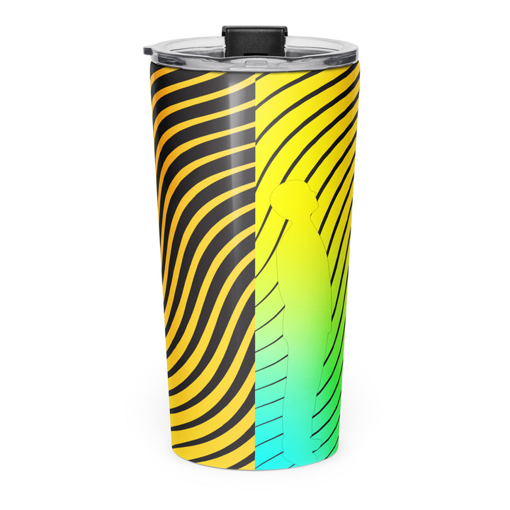 Vibrational Man Stainless Steel Tumbler Orange - Back View | Infinite1