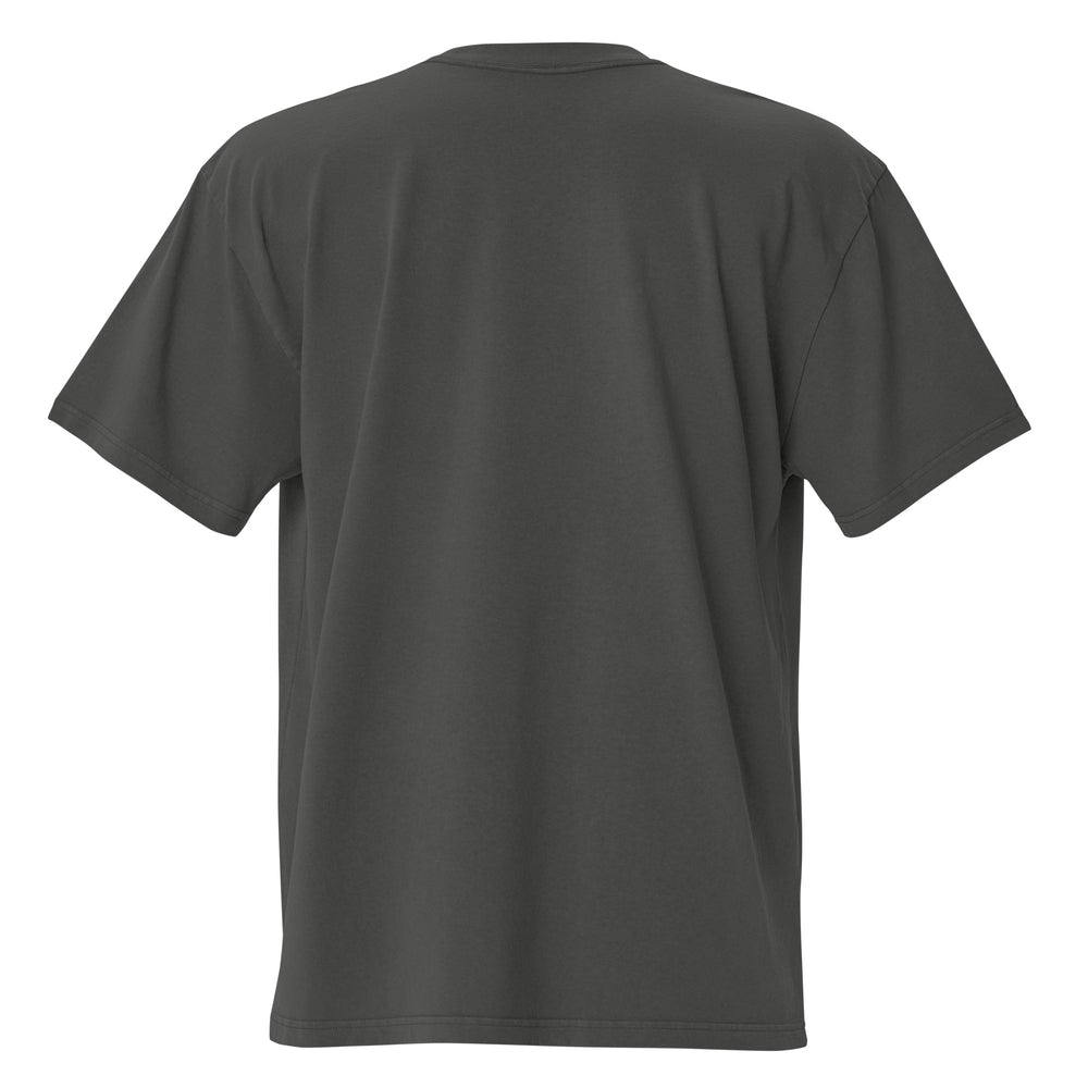 Warrior Strength Anime Oversized Faded Tee - Faded Coal Back View