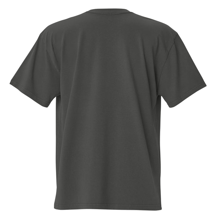 Warrior Strength Anime Oversized Faded Tee - Faded Coal Back View