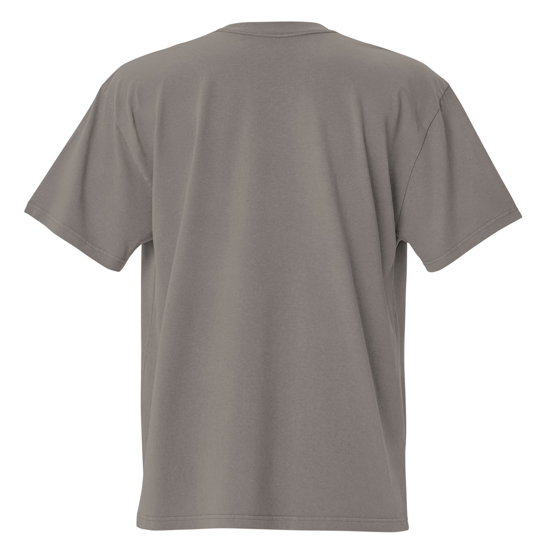 Warrior Strength Anime Oversized Faded Tee - Faded Grey Back View