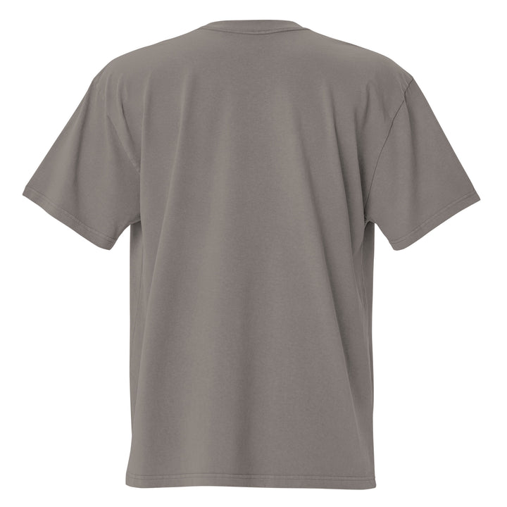 Warrior Strength Anime Oversized Faded Tee - Faded Grey Back View