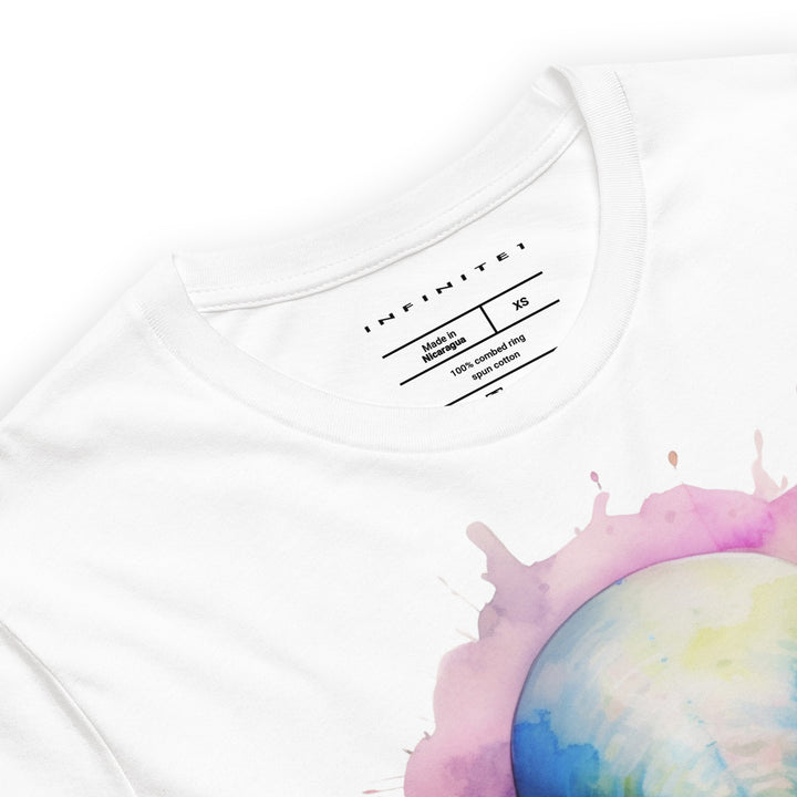 Watercolor Alien Graphic Tee, close-up front view.