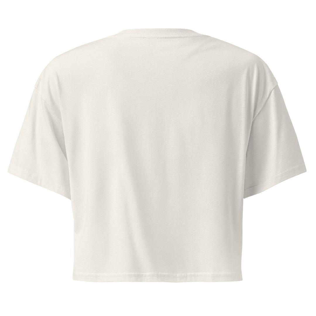 Women’s Cherry Bomb Graphic Crop Top, back view.